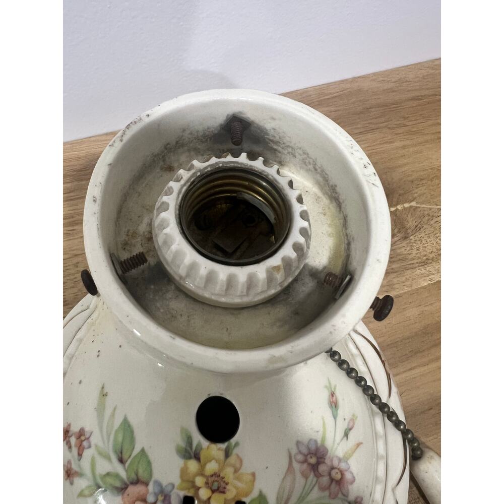 Vtg Floral Wall Sconce Light Fixture Porcelier Untested; Original Sticker - Picture 4 of 8